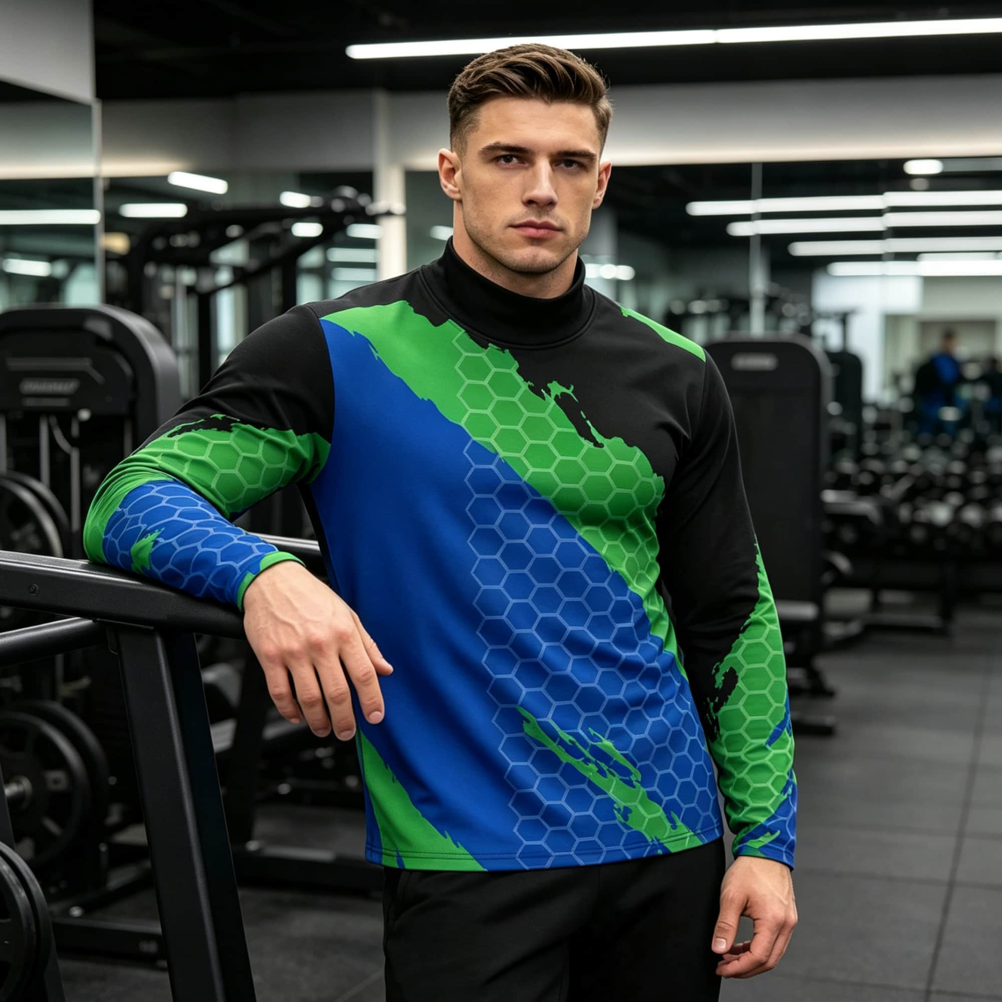 Base Layer Top - قميص رجالي بأكمام طويلة وياقة مرتفعة