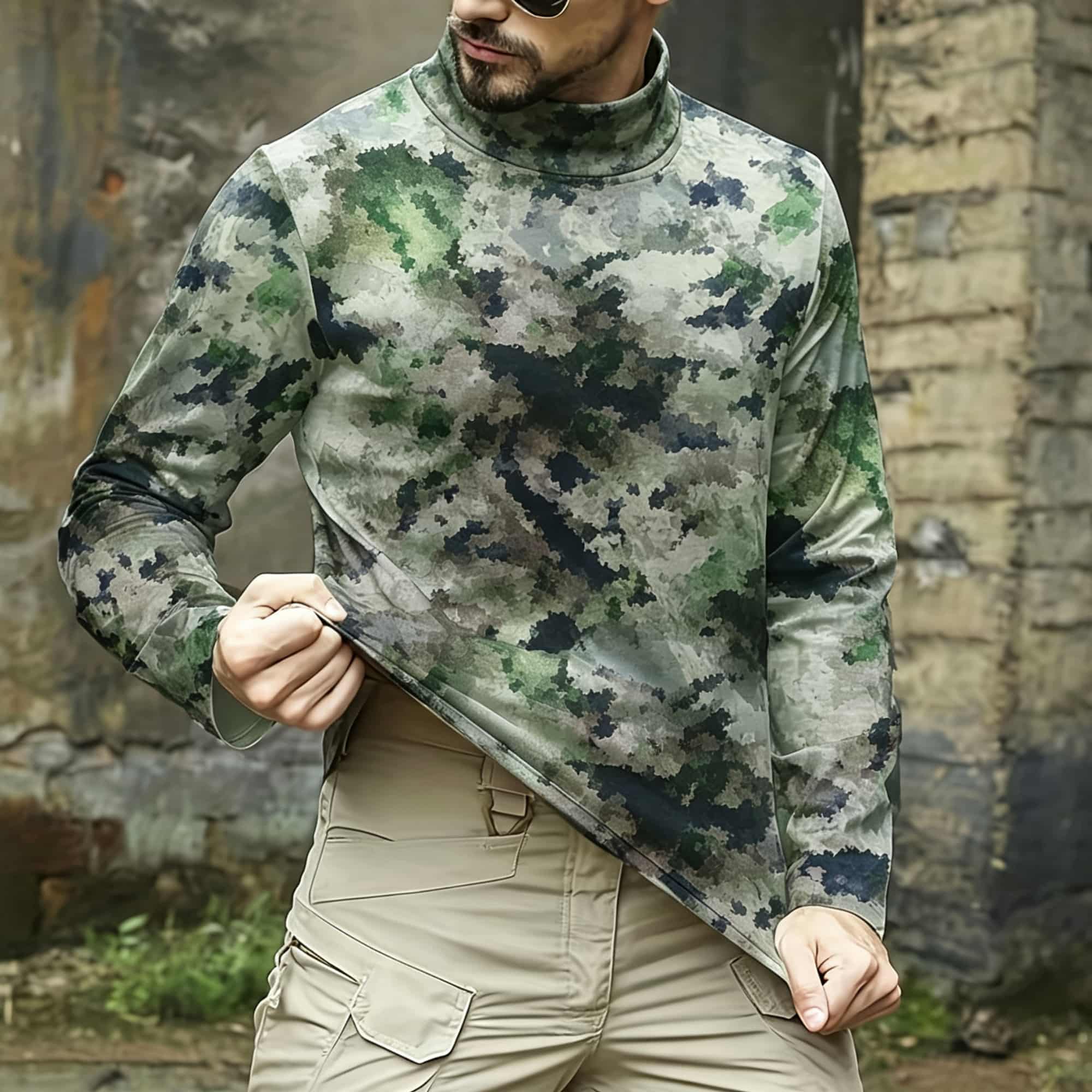 قميص رجالي تكتيكي بطبعة التموي - مراجعة Base Layer Top وسعره