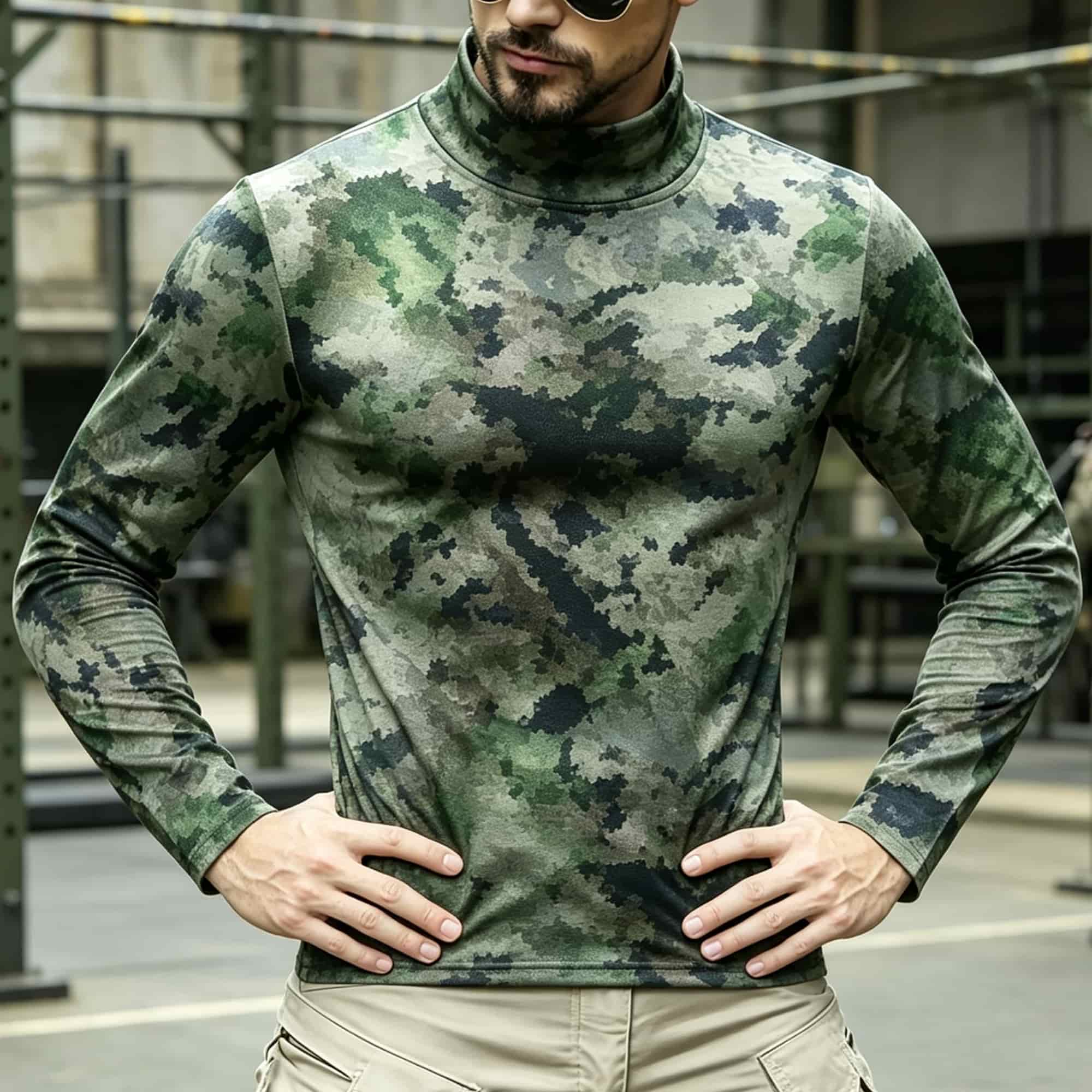 قميص رجالي تكتيكي بطبعة التموي - مراجعة Base Layer Top وسعره