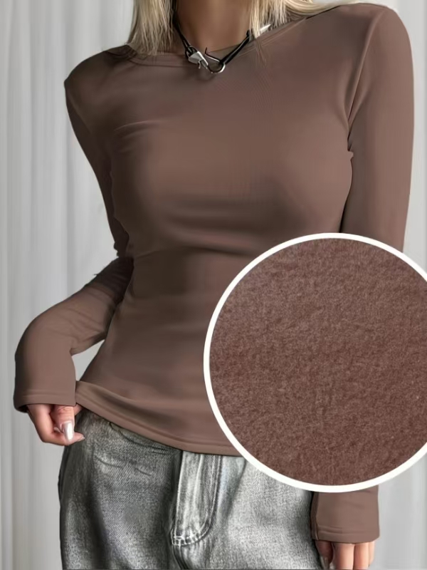 قميص نسائي مبطن بالصوف بأكمام  - مراجعة Base Layer Top وسعره